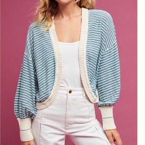 Moth Blue and Cream Striped Cardigan